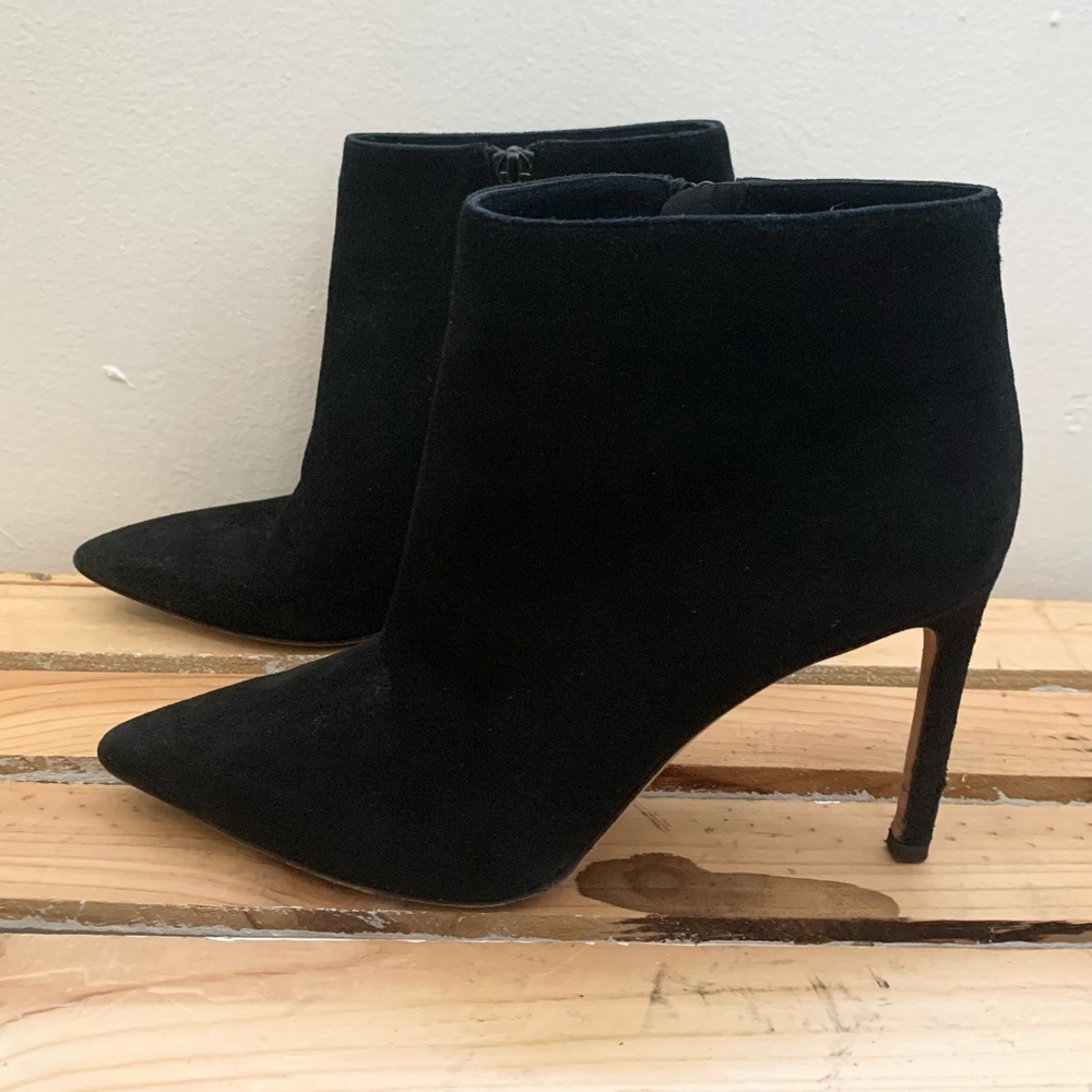 Vince Chara Black Suede Ankle Boot